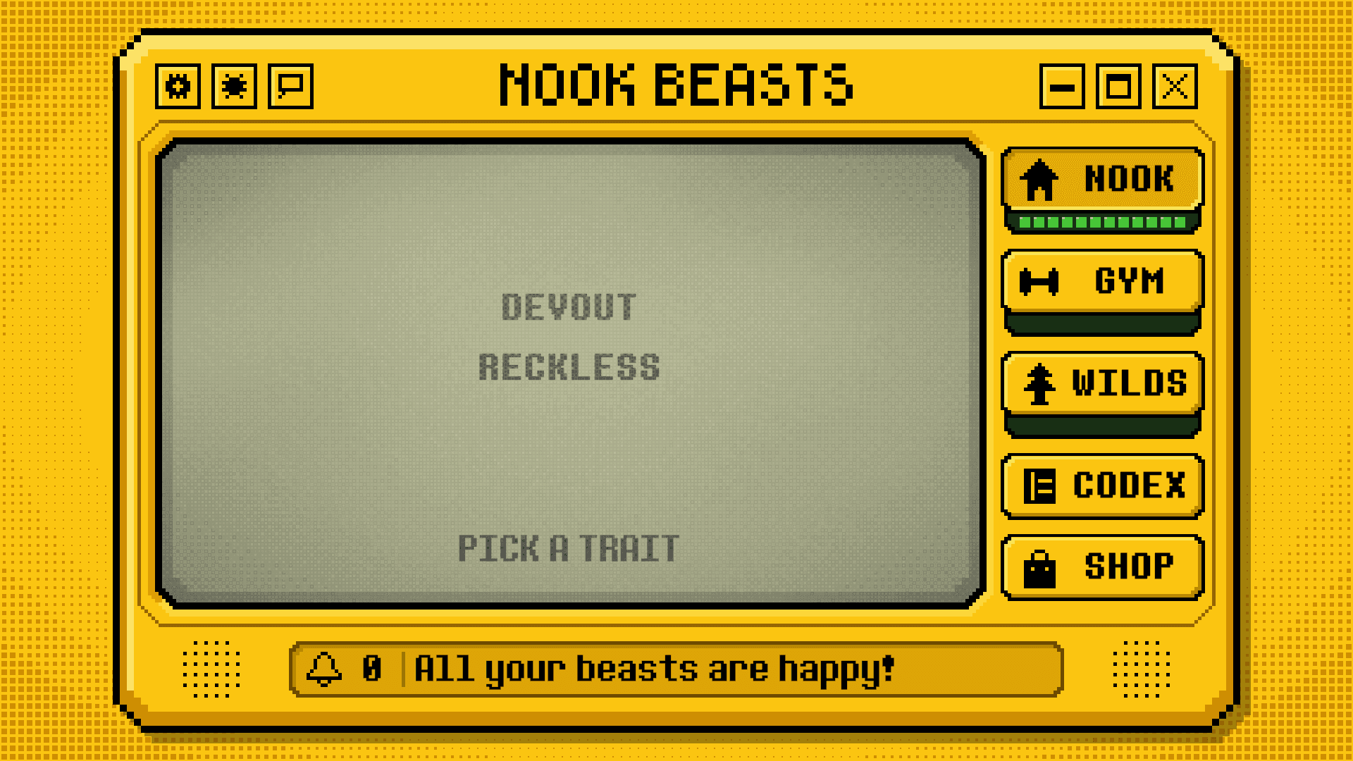 Nook Beasts: evolution choice